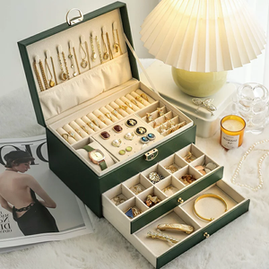 Boîte à bijoux coffre bijoux rangement beauté 4 niveaux