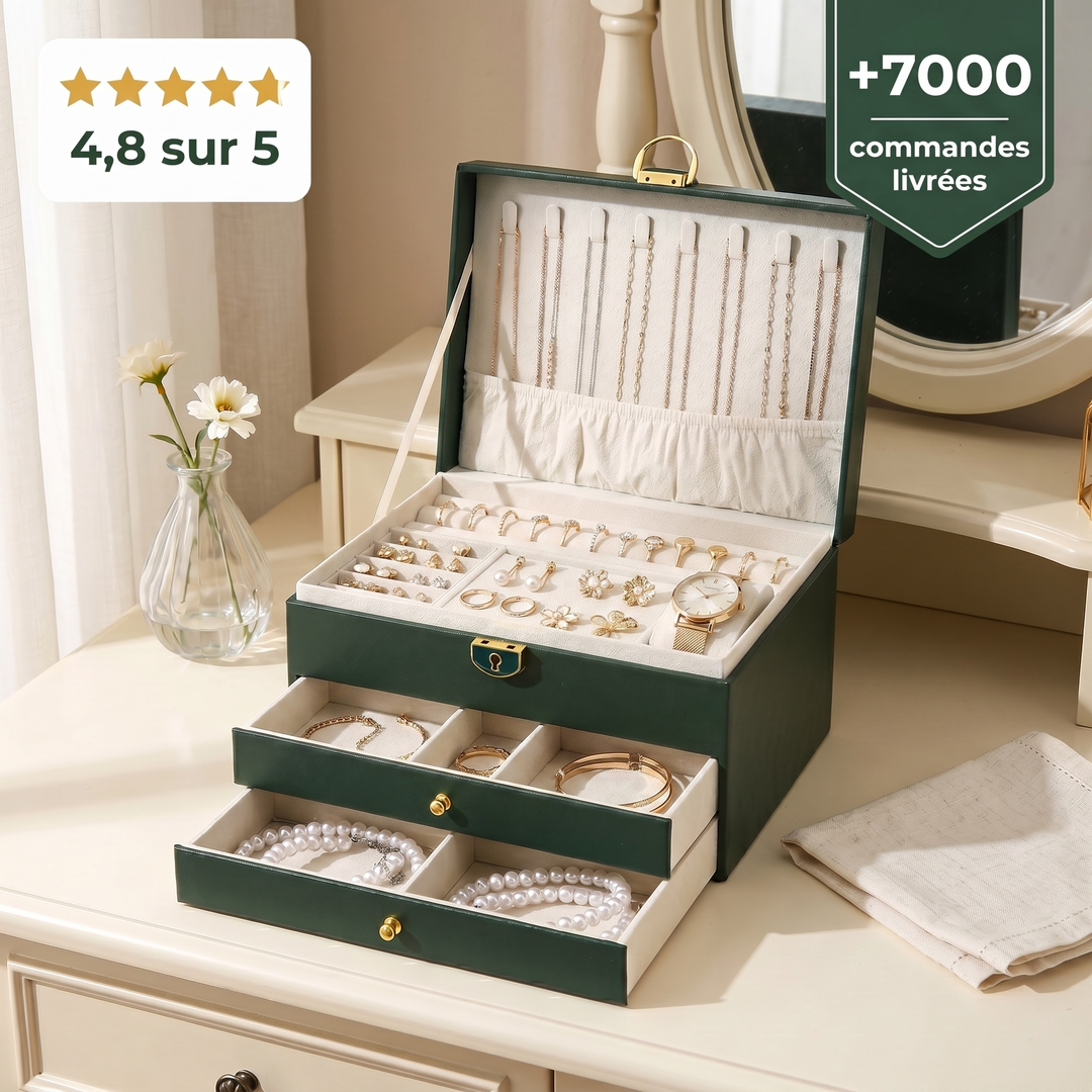 Boîte à Bijoux avec Tiroirs - Notre Best-Seller | Livraison Rapide